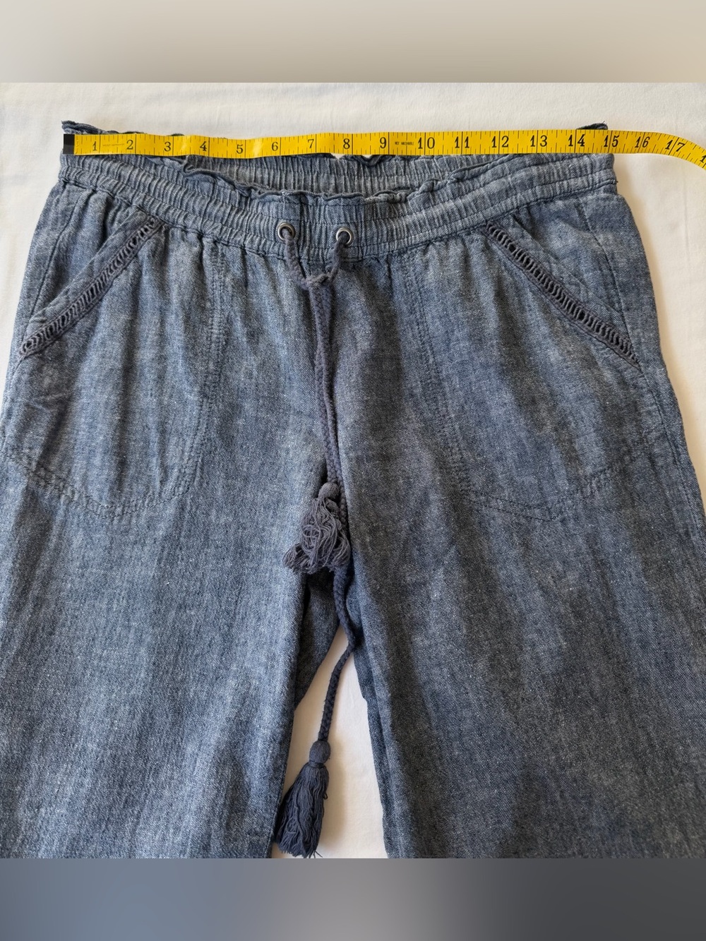 Rewind Denim Colored Linen Pants w/ Drawstring Women’s Size Small - Picture 8 of 11